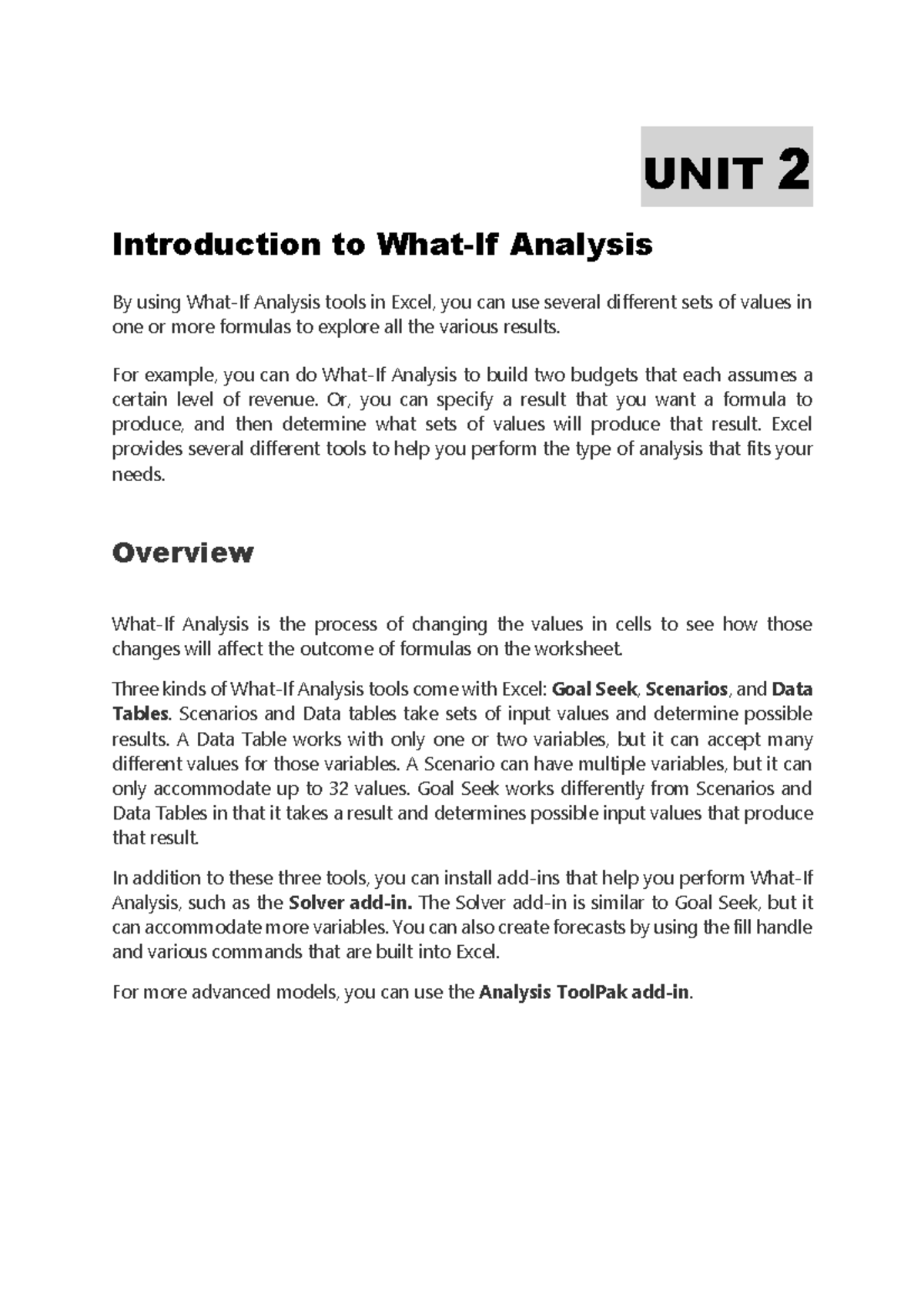 data-analytics-advance-excel-data-analysis-what-if-analysis-using