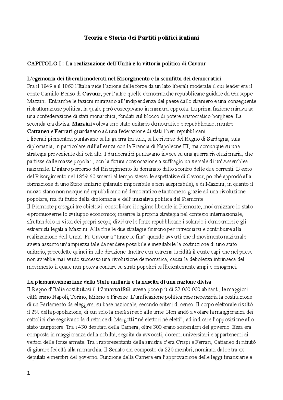 Teoria E Storia Dei Partiti Politici Italiani - Entrambe Le Fazioni ...