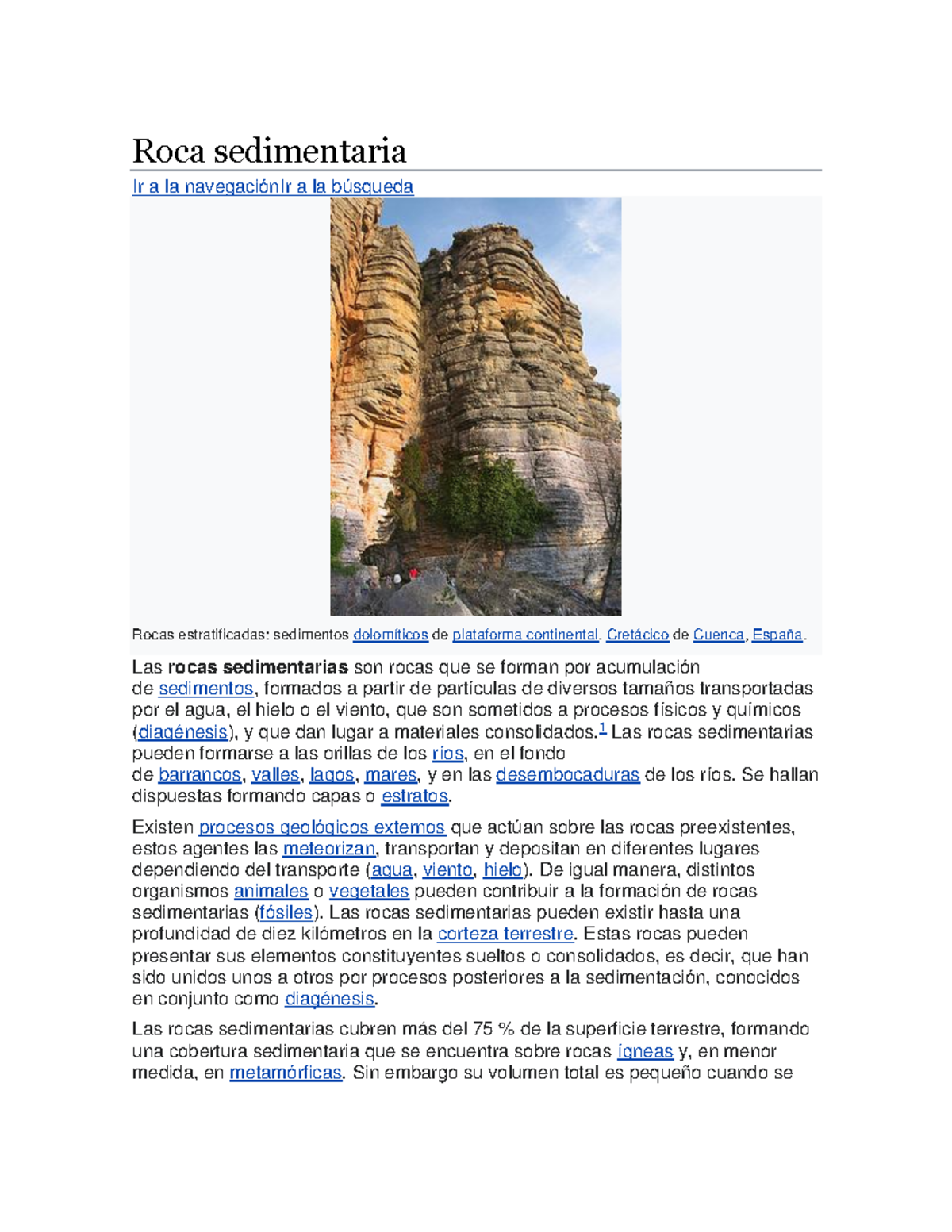 Roca sedimentaria - Geologia rocas - Roca sedimentaria Ir a la ...