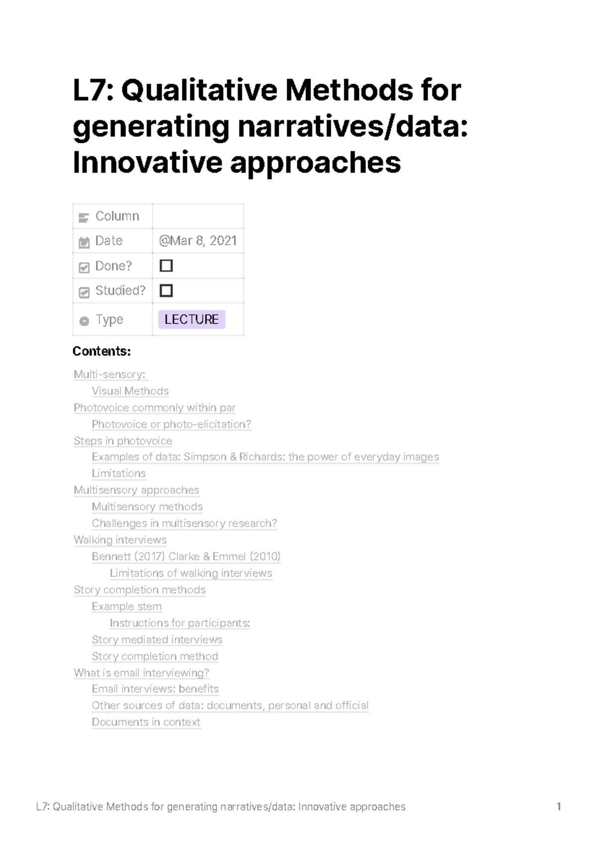 L7 Qualitative Methods for generating narrativesdata Innovative
