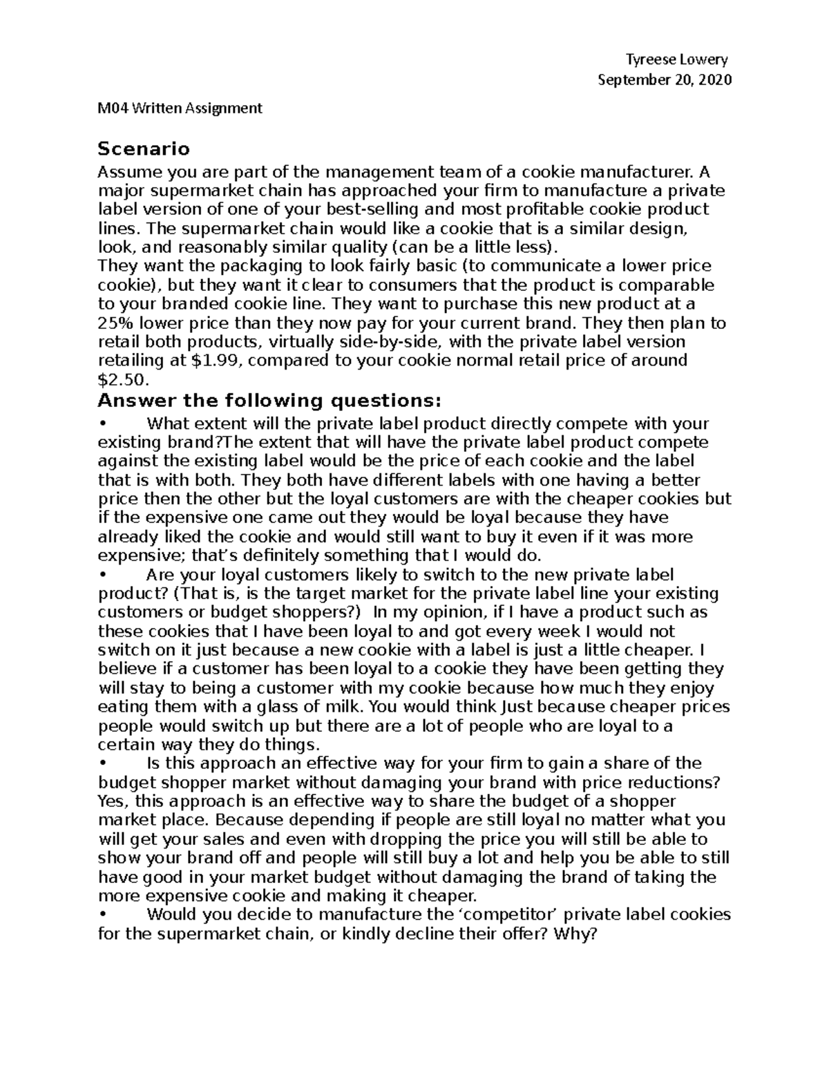 M04 Written Assignment - Tyreese Lowery September 20, 2020 M04 Written ...