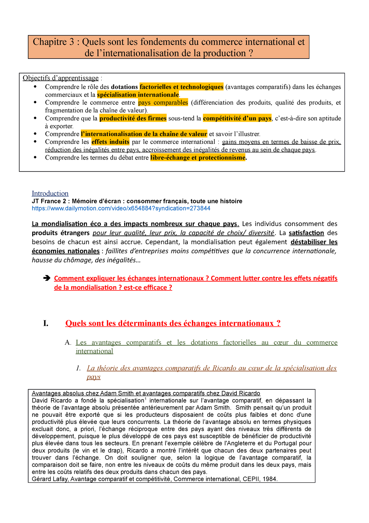 Chapitre 3 Quels Sont Les Fondements Du Commerce International Et De Linternationalisation De 9365