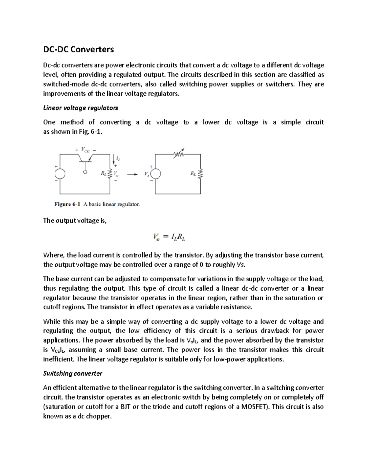 DCDC Converter lecture notes DCDC Converters Dcdc converters are