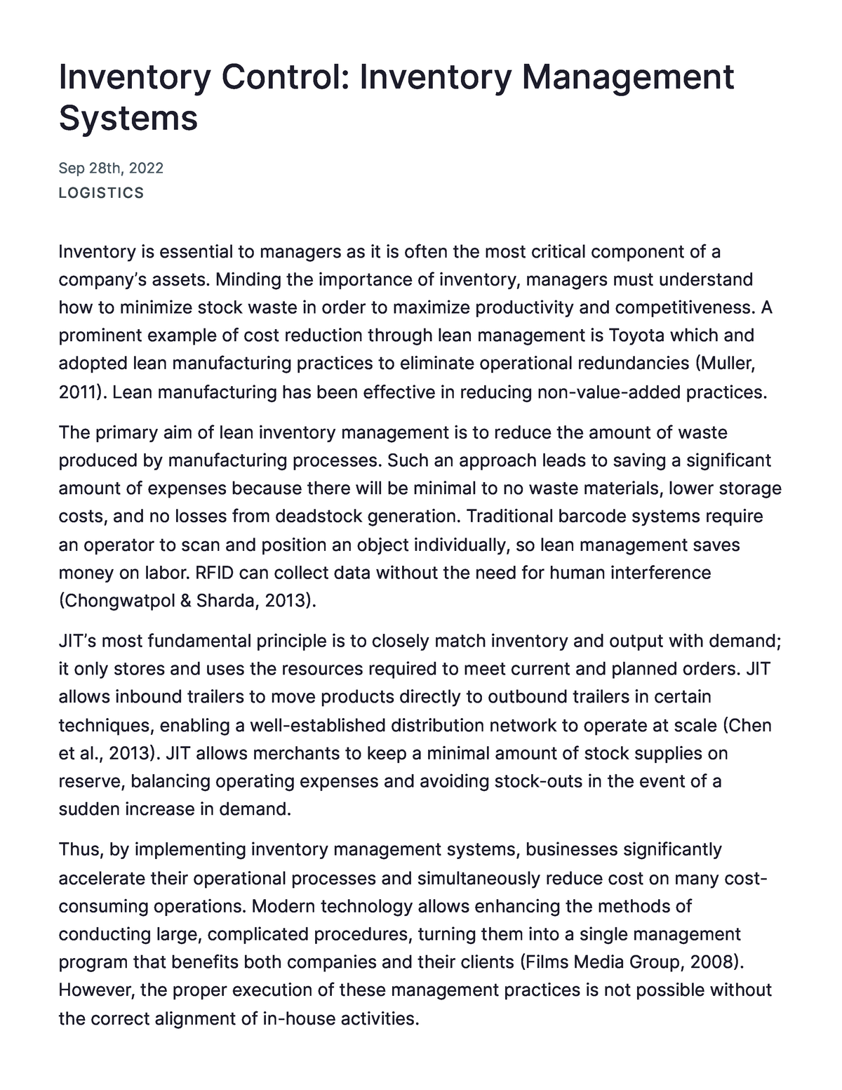 inventory control thesis