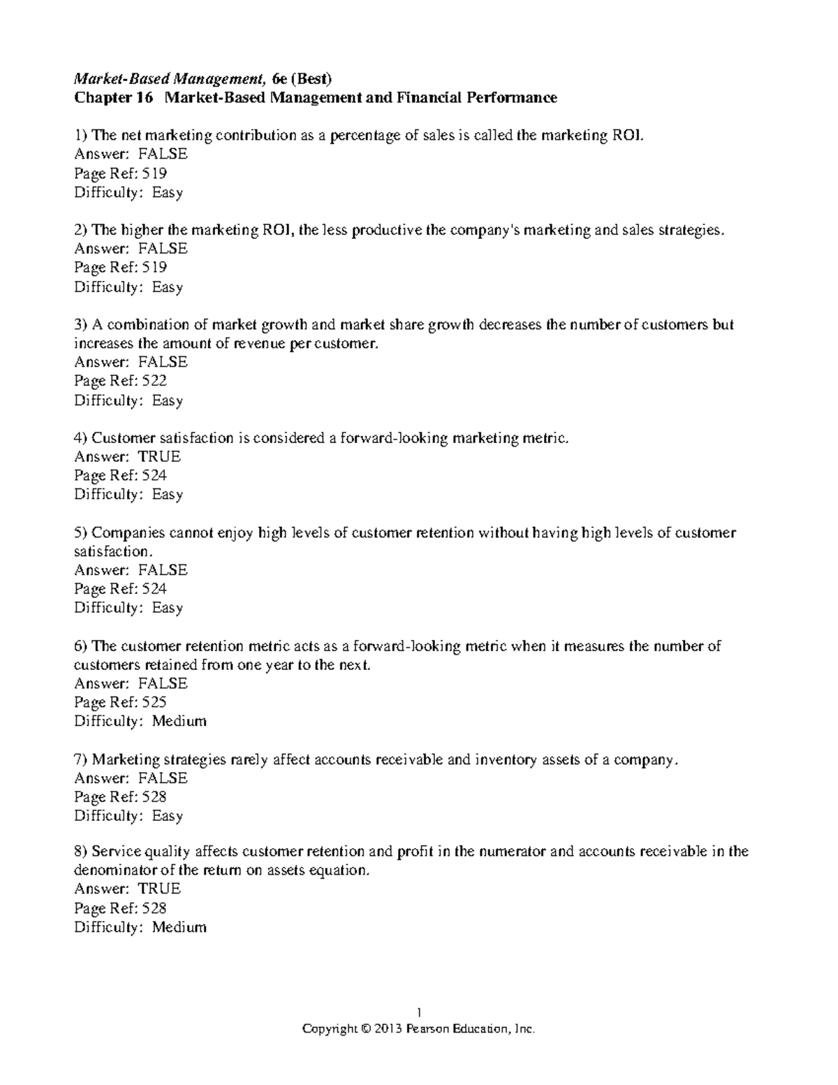 Copy Of Chapter 16 - Marketing. - 1 Market-Based Management, 6e (Best ...