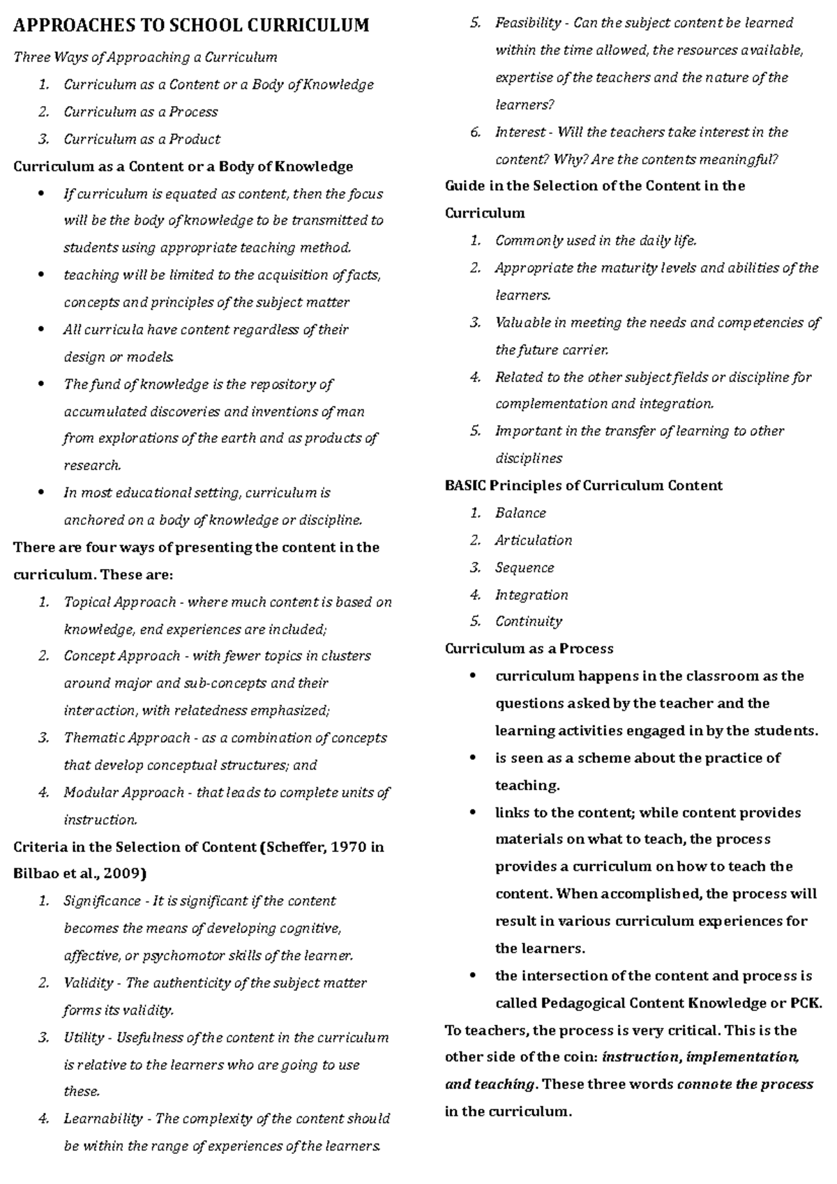 Teacher-curriculum-reviewer - APPROACHES TO SCHOOL CURRICULUM Three ...