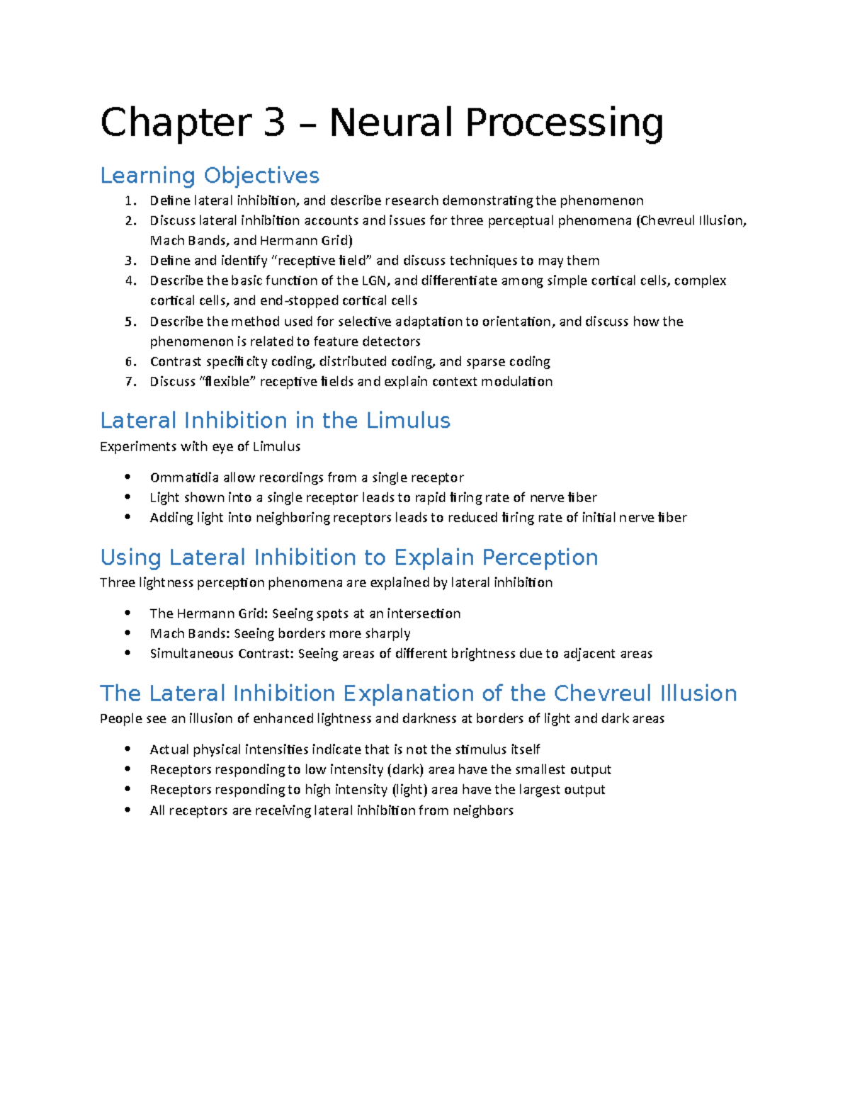 01-30-23 Chapter 3, Neural Processing - Chapter 3 – Neural Processing ...