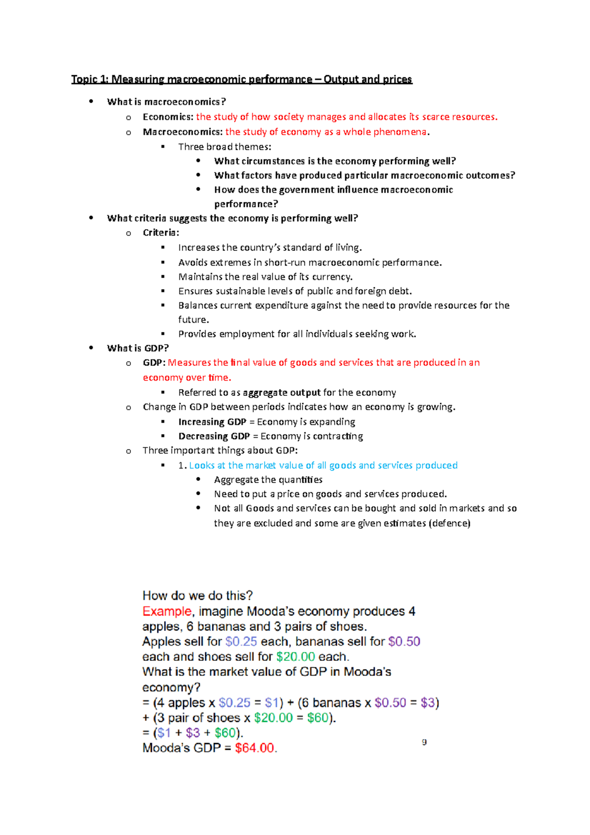 Topic 1 - Measuring macroeconomic performance -output and prices ...