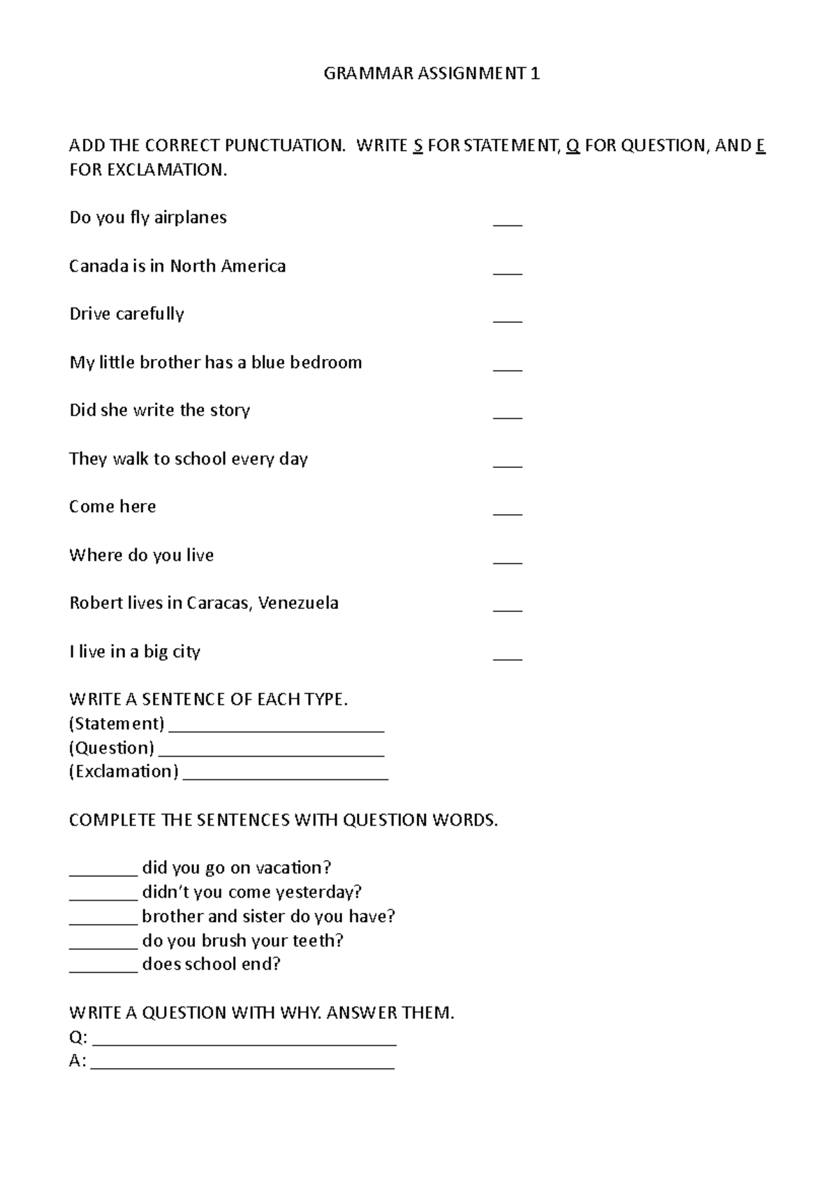 Grammar Assignment 1 - eeeeeeeeeeeeeeeeeeeeeeeeee - GRAMMAR ASSIGNMENT ...