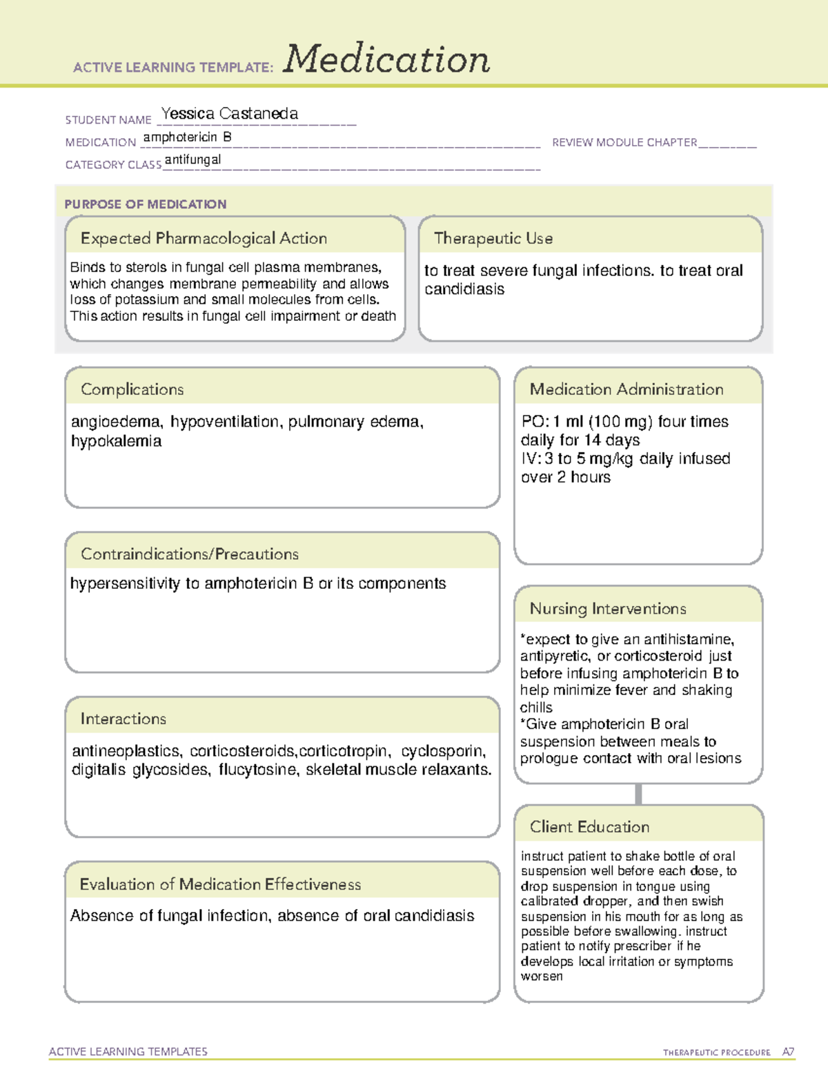 Amphotericin B - Med Cards - ACTIVE LEARNING TEMPLATES THERAPEUTIC ...