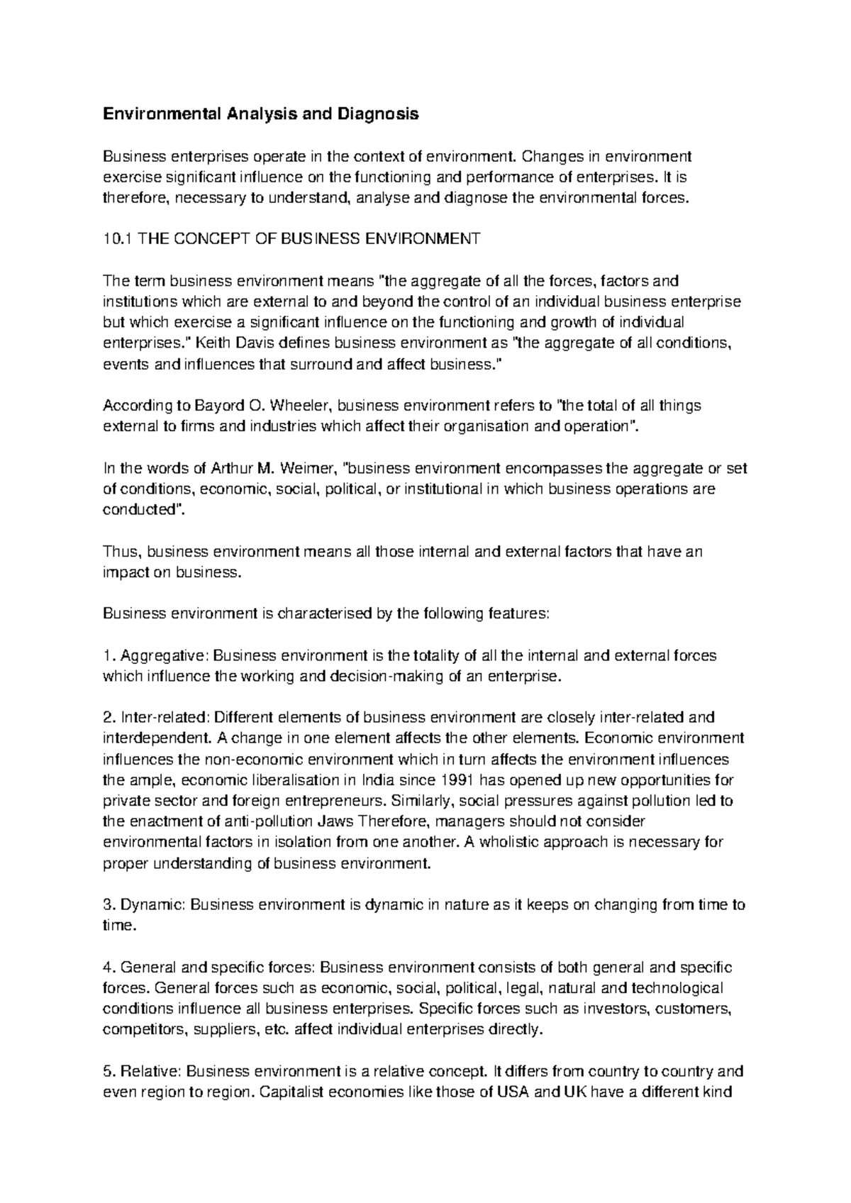 Environmental analysis - Changes in environment exercise significant ...