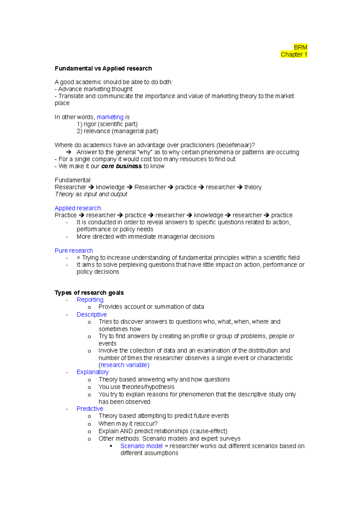 summary business research methods