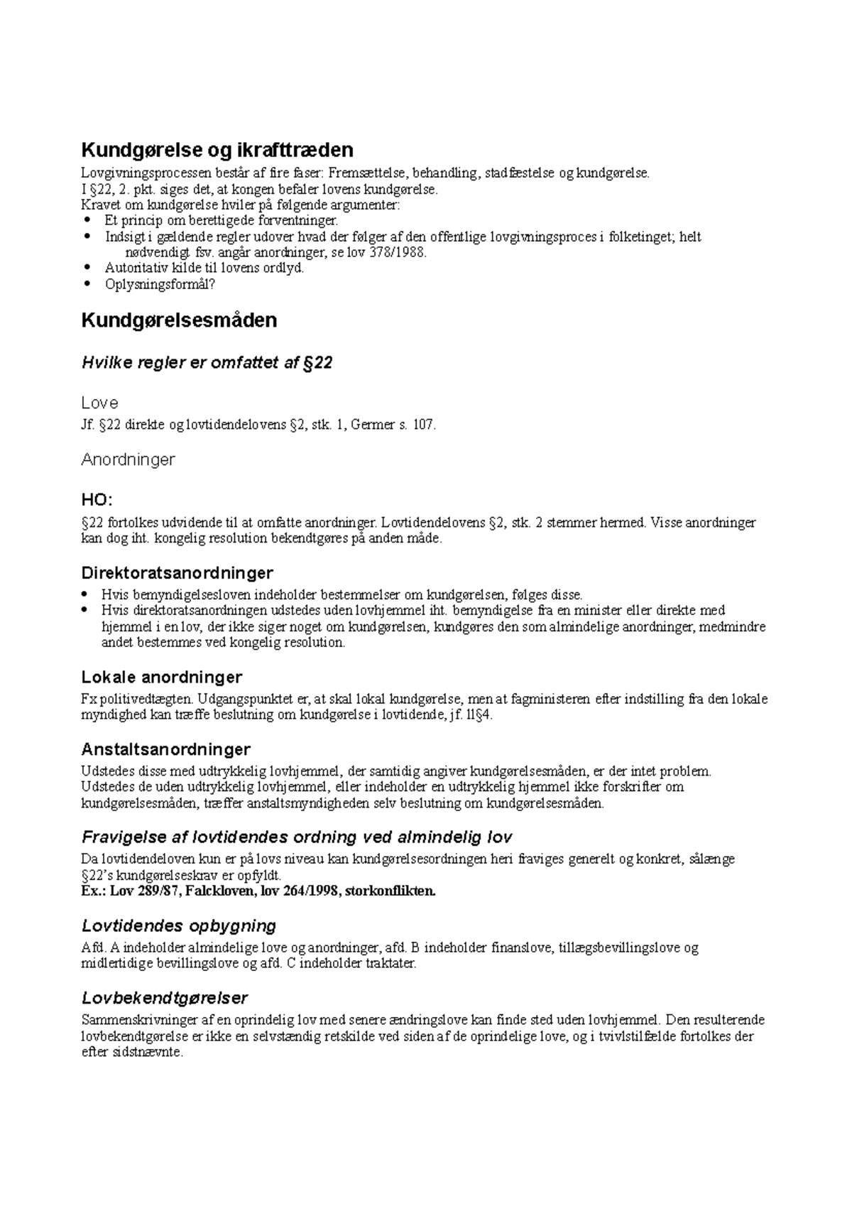 Kundgørelse Og Ikrafttræden - og Lovgivningsprocessen af fire faser ...