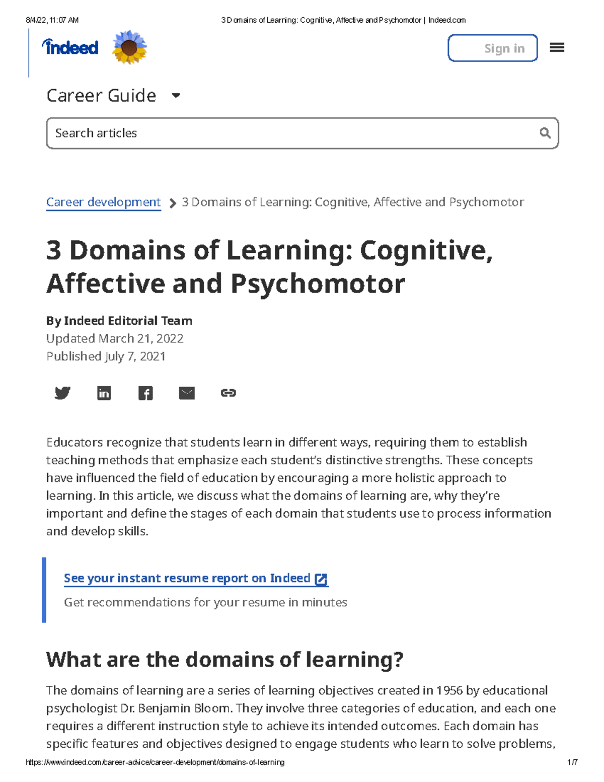 3 Domains of Learning Cognitive, Affective and Psychomotor Indeed ...