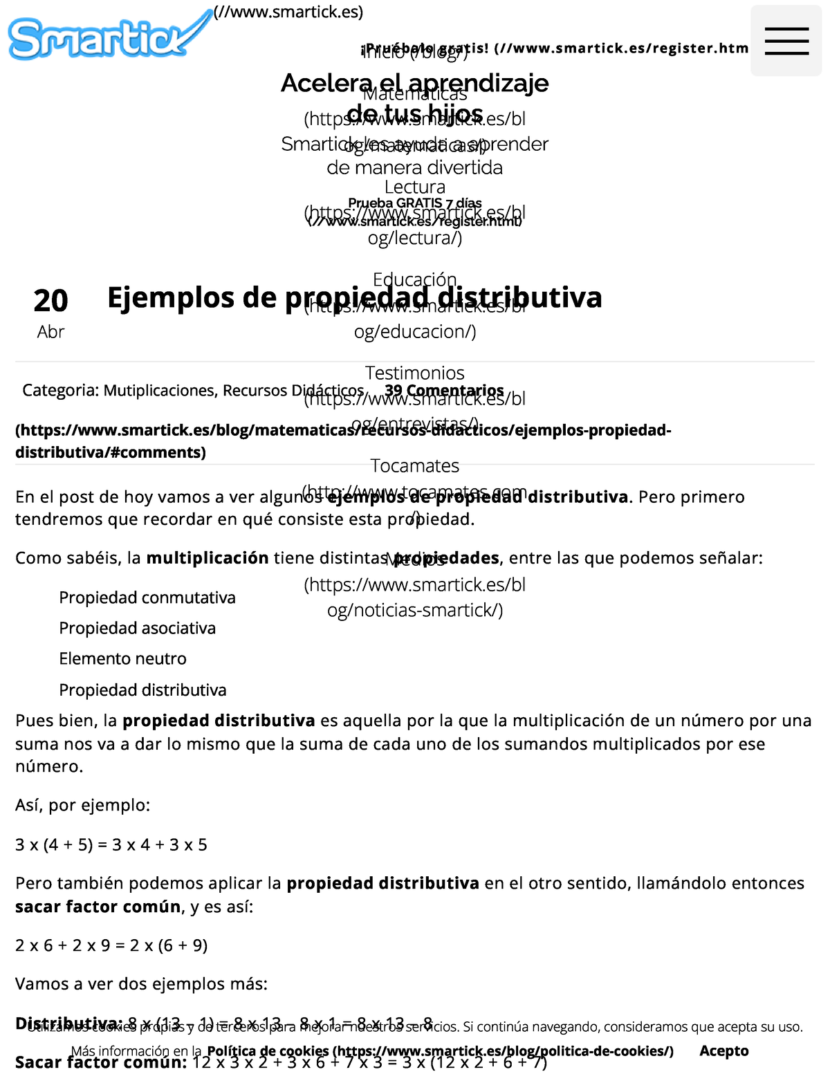 definición de propiedad distributiva