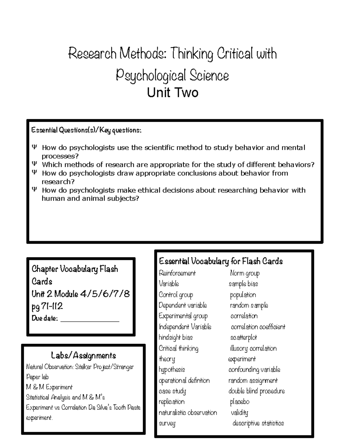 psychology research methods study guide