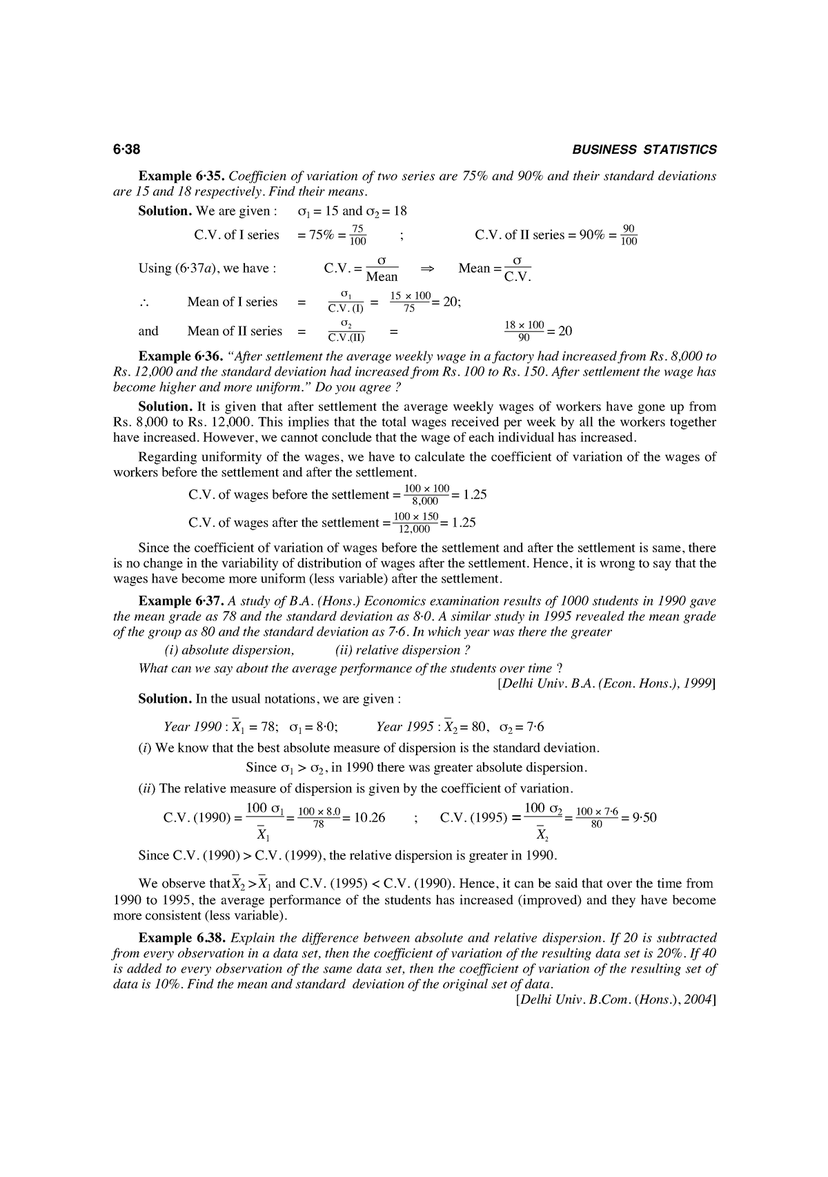 Business Statistics -264-265 - 6·38 BUSINESS STATISTICS Example 6·35 ...