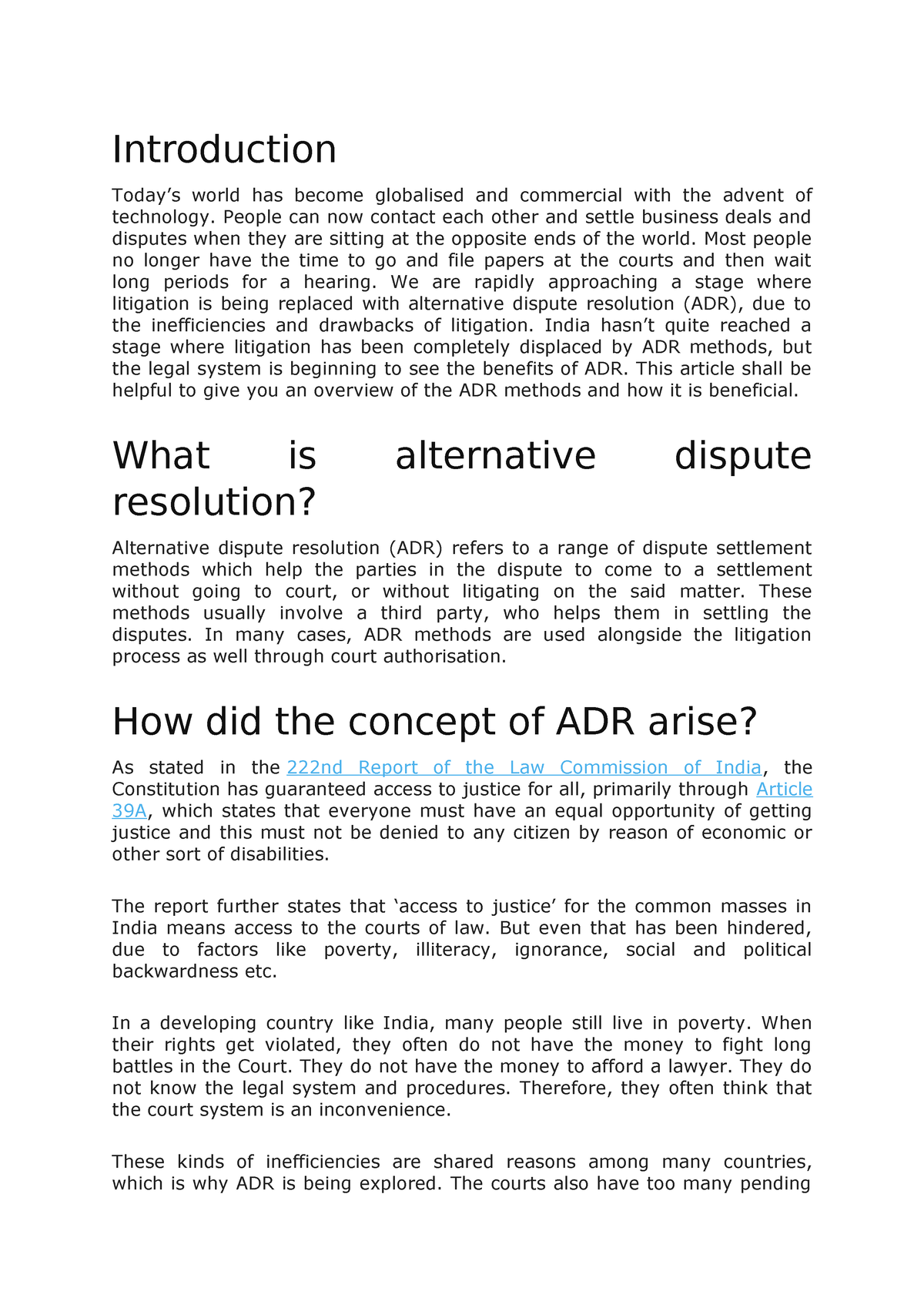 dissertation topics related to adr