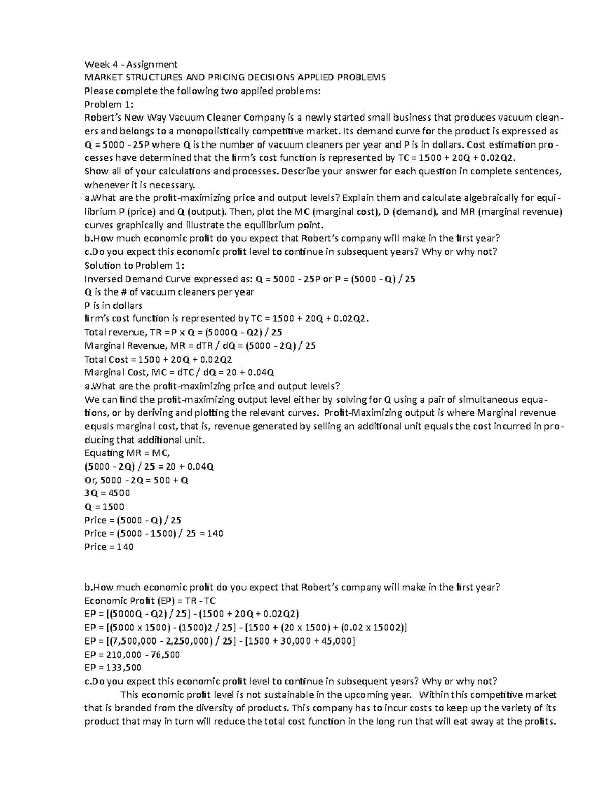 week 4 assignment ratio analysis