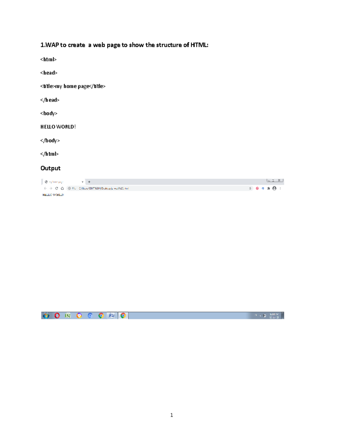 Practical - use - 1 to create a web page to show the structure of HTML ...
