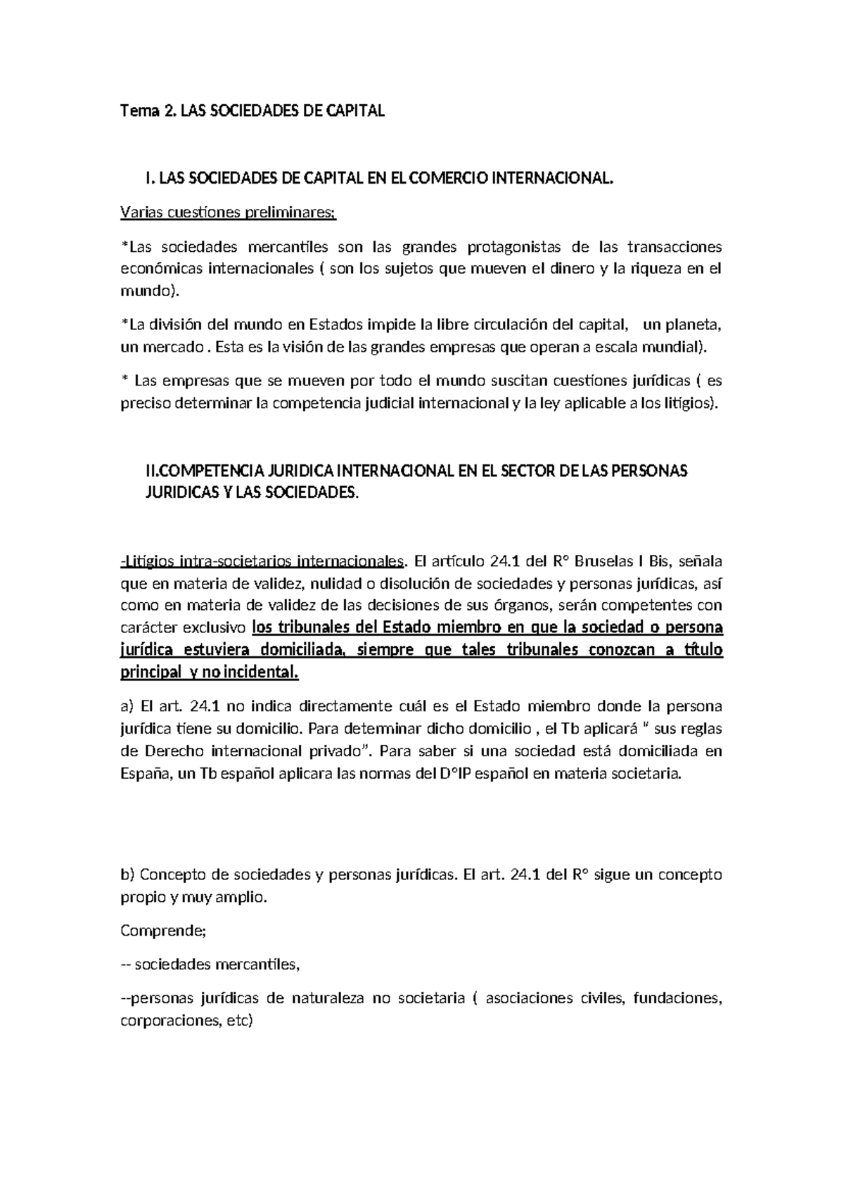 Copia de Tema 2 LAS Sociedades DE Capital 2024 - Tema 2. LAS SOCIEDADES ...