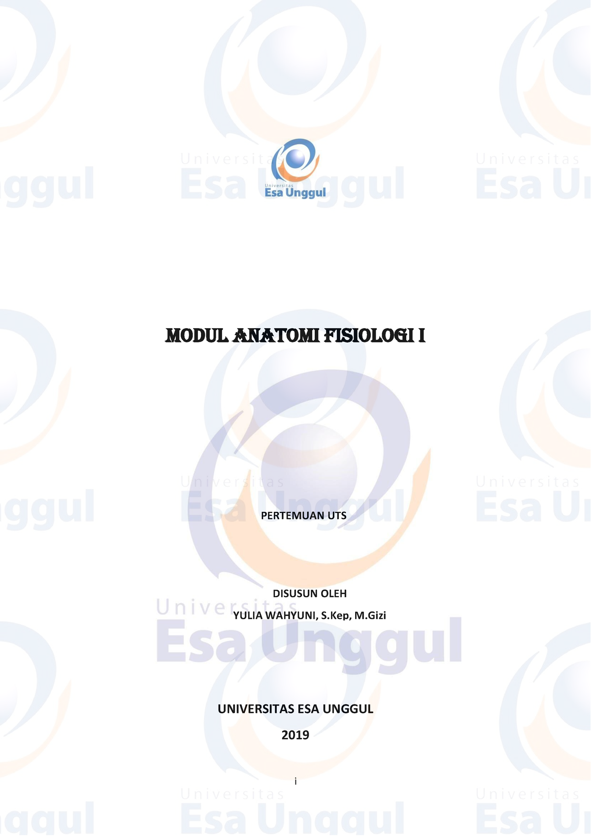 Modul Anatomi Fisiologi 1 - I MODUL ANATOMI FISIOLOGI I UNIVERSITAS ESA ...