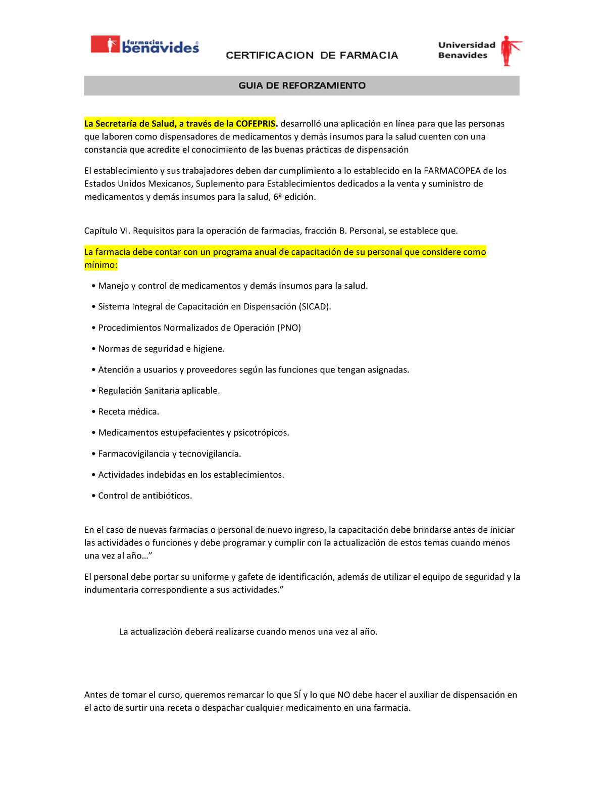 GUIA Sicad 2021 - Ninguna - La SecretarÌa de Salud, a travÈs de la COFEPRIS.  desarrollÛ una - Studocu