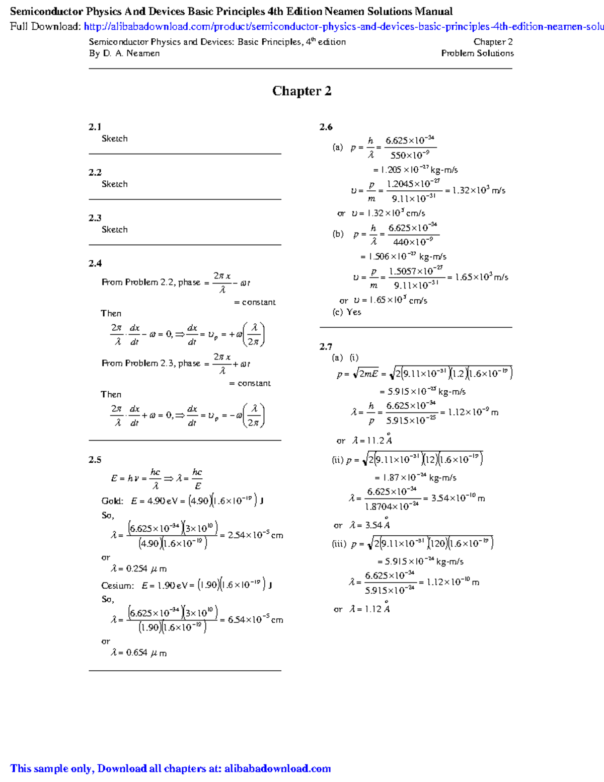 Semiconductor physics and devices basic principles 4th edition neamen ...