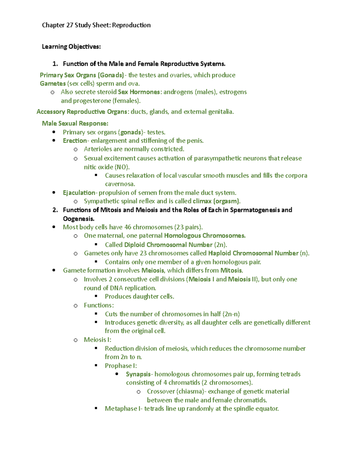 Ch 27 Study Sheet - chapter objectives - Chapter 27 Study Sheet ...