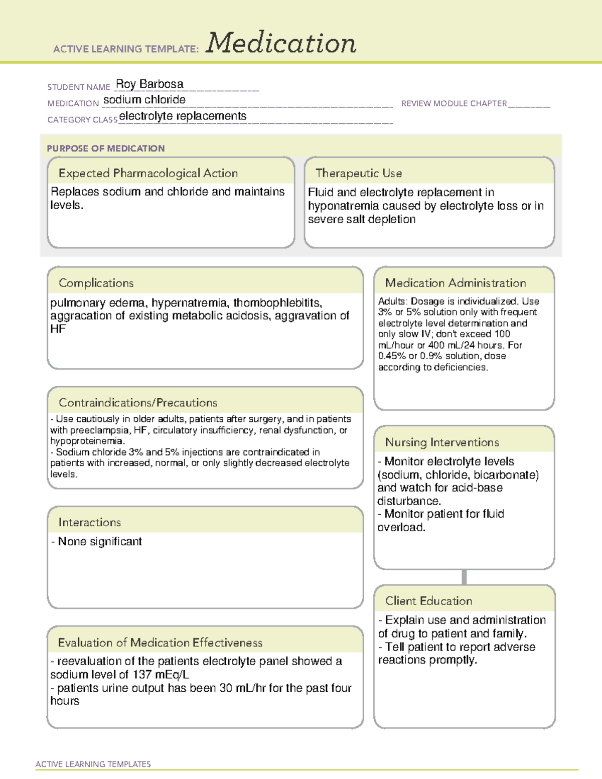 Medication form for patient - ACTIVE LEARNING TEMPLATES Medication ...