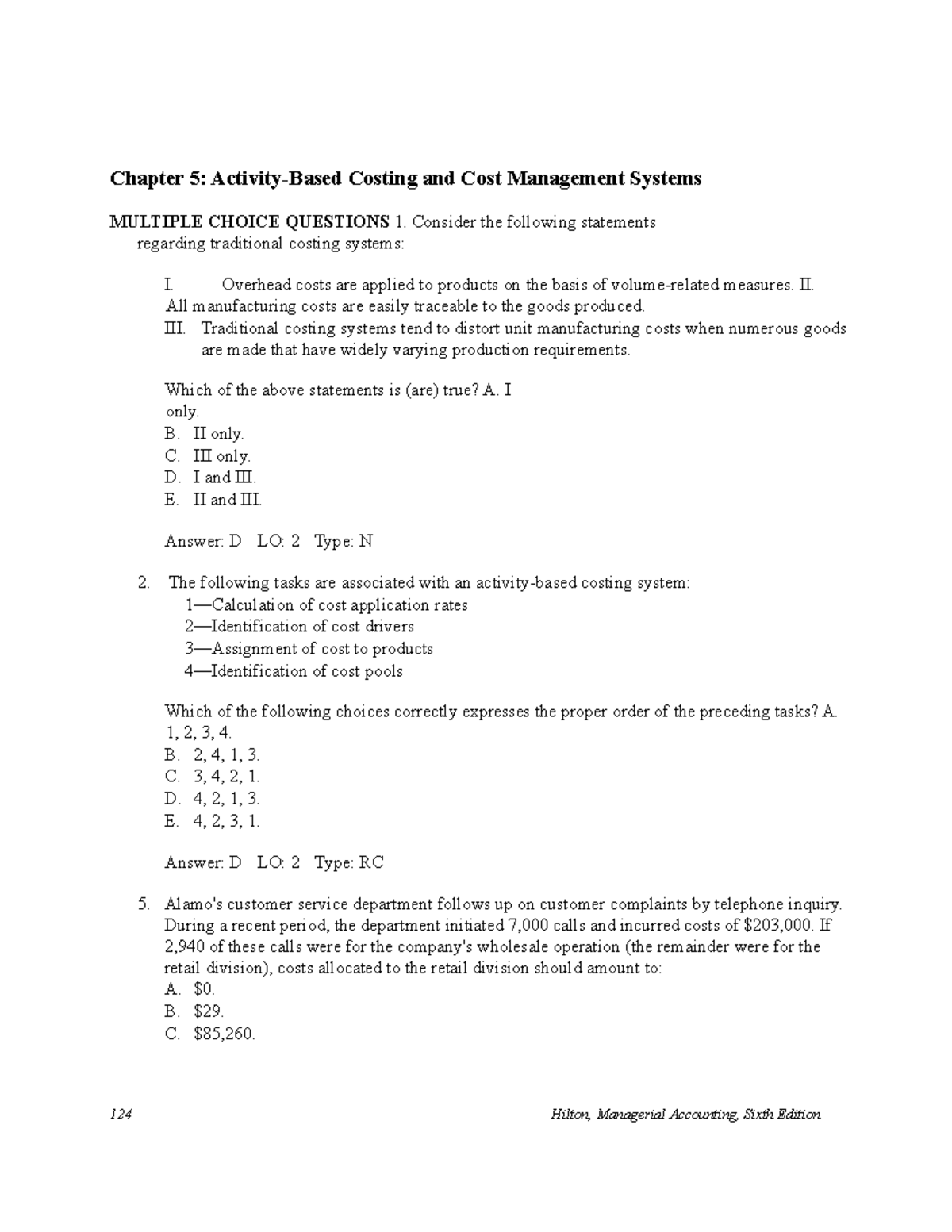 Skskskpdfcoffee - Notes - Chapter 5: Activity-Based Costing And Cost ...