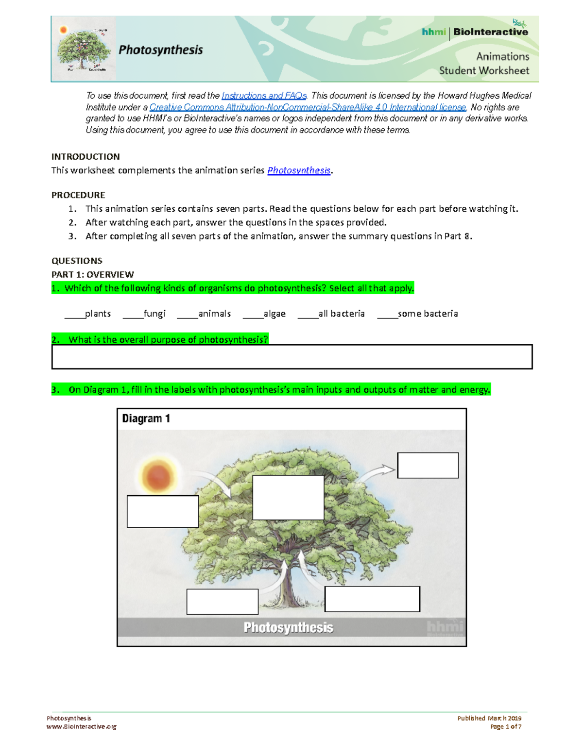 Copy of Copy of Student Worksheet - To use this document, first read ...