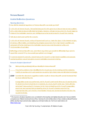 VSim for patient Jared Griffin Reflection Questions - Jared Griffin ...