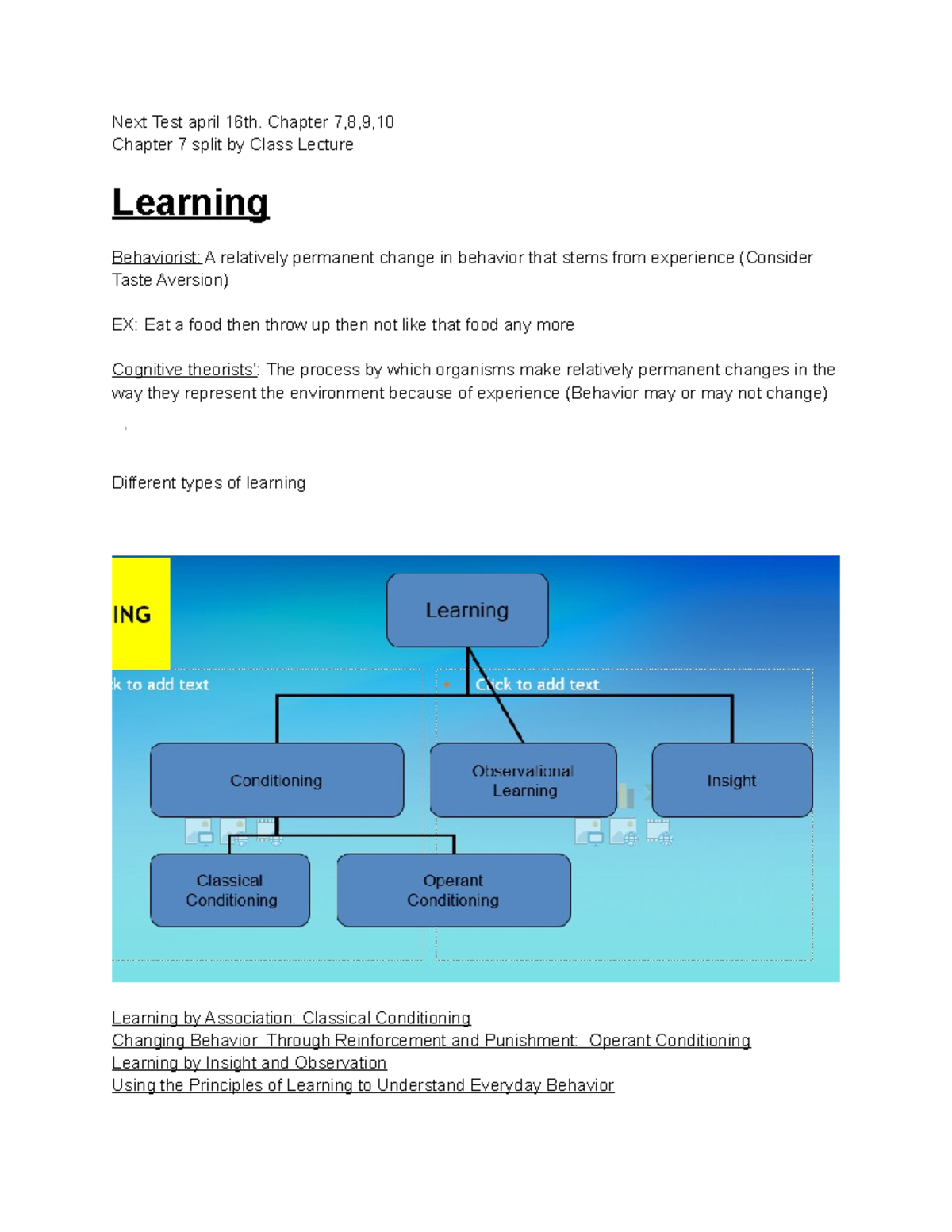 Psychology Ch 7,8,9,10 For Exam 3 - Next Test April 16th. Chapter 7,8,9 ...