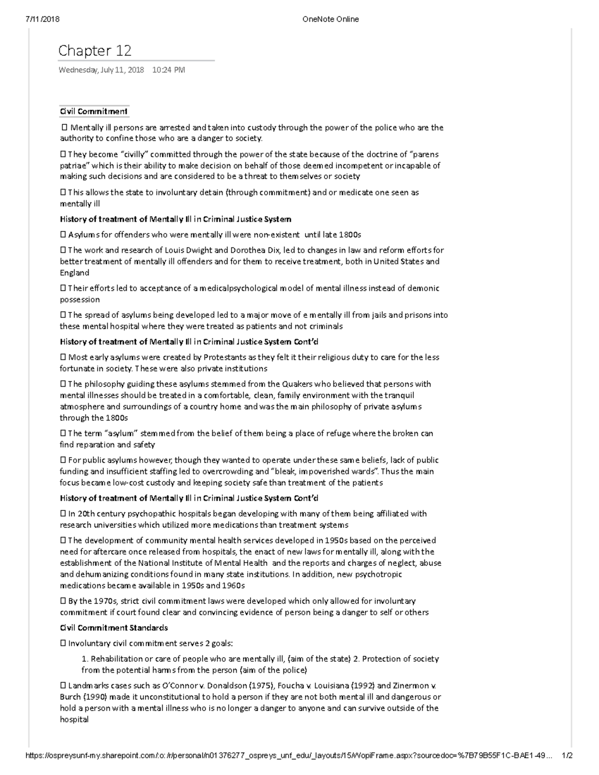 Chap 12 notes crime mental - 7/11/2018 OneNote Online - Studocu