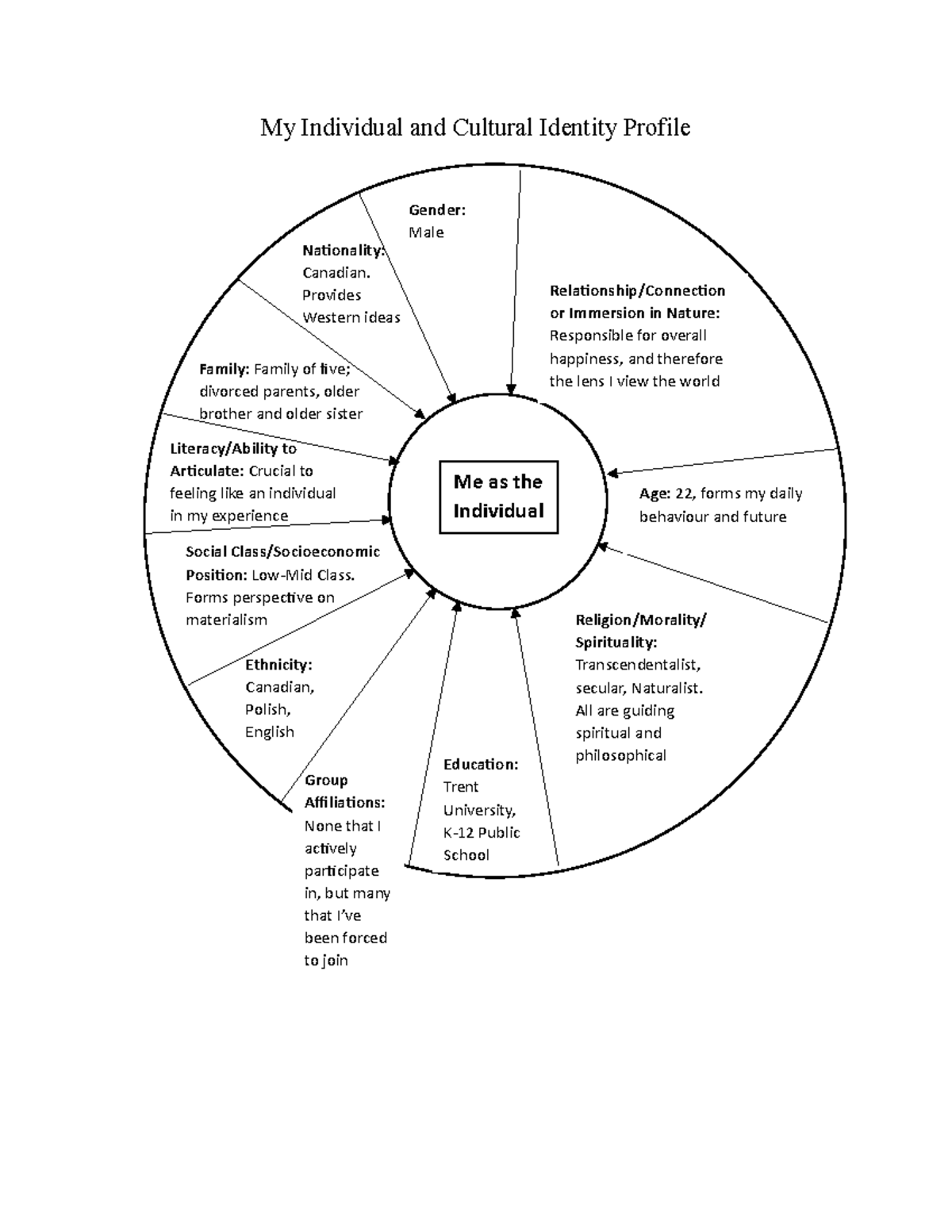 Cultural identity wheel - My Individual and Cultural Identity Profile ...