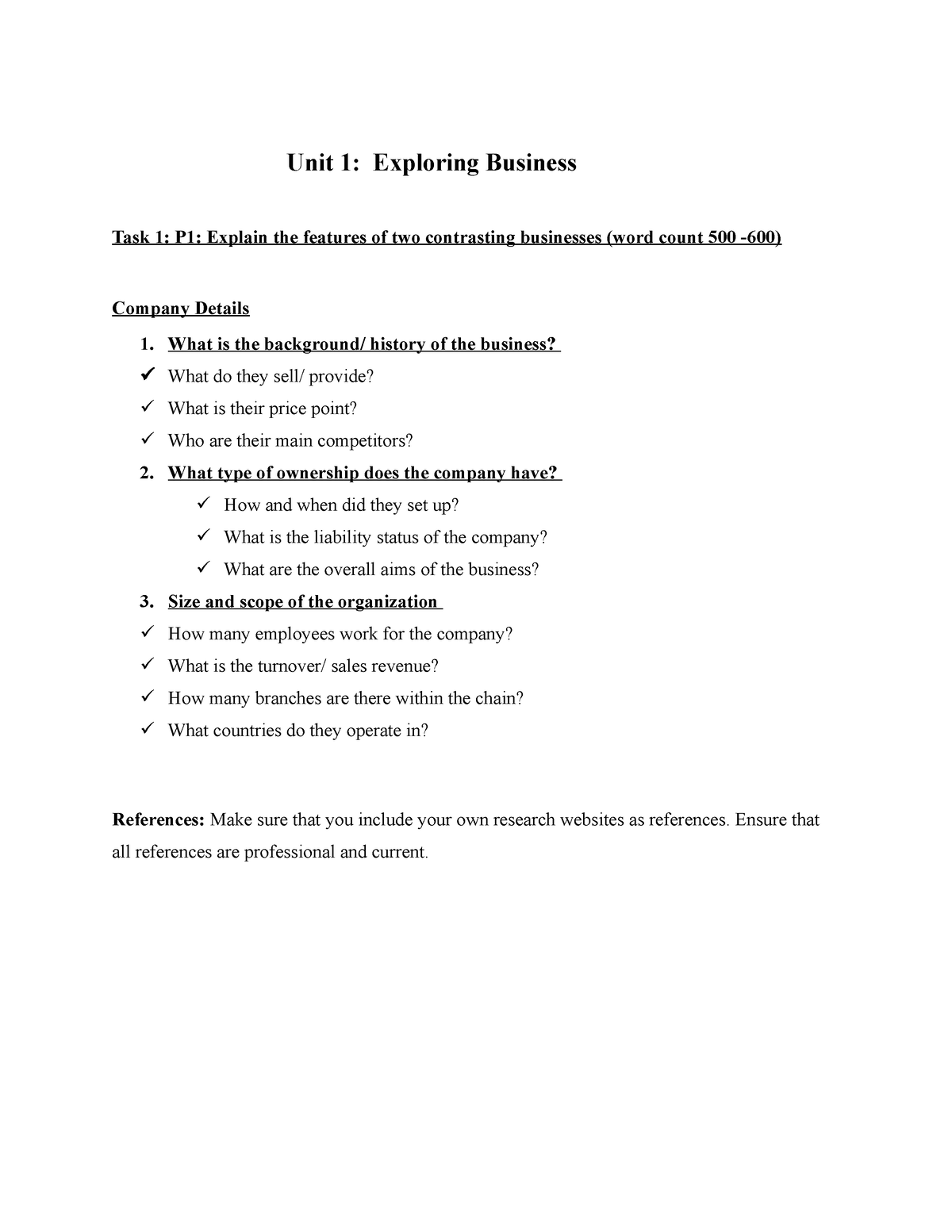 Unit 1 - Exploring Business Assignment Guidance (Final) - Unit 1 ...