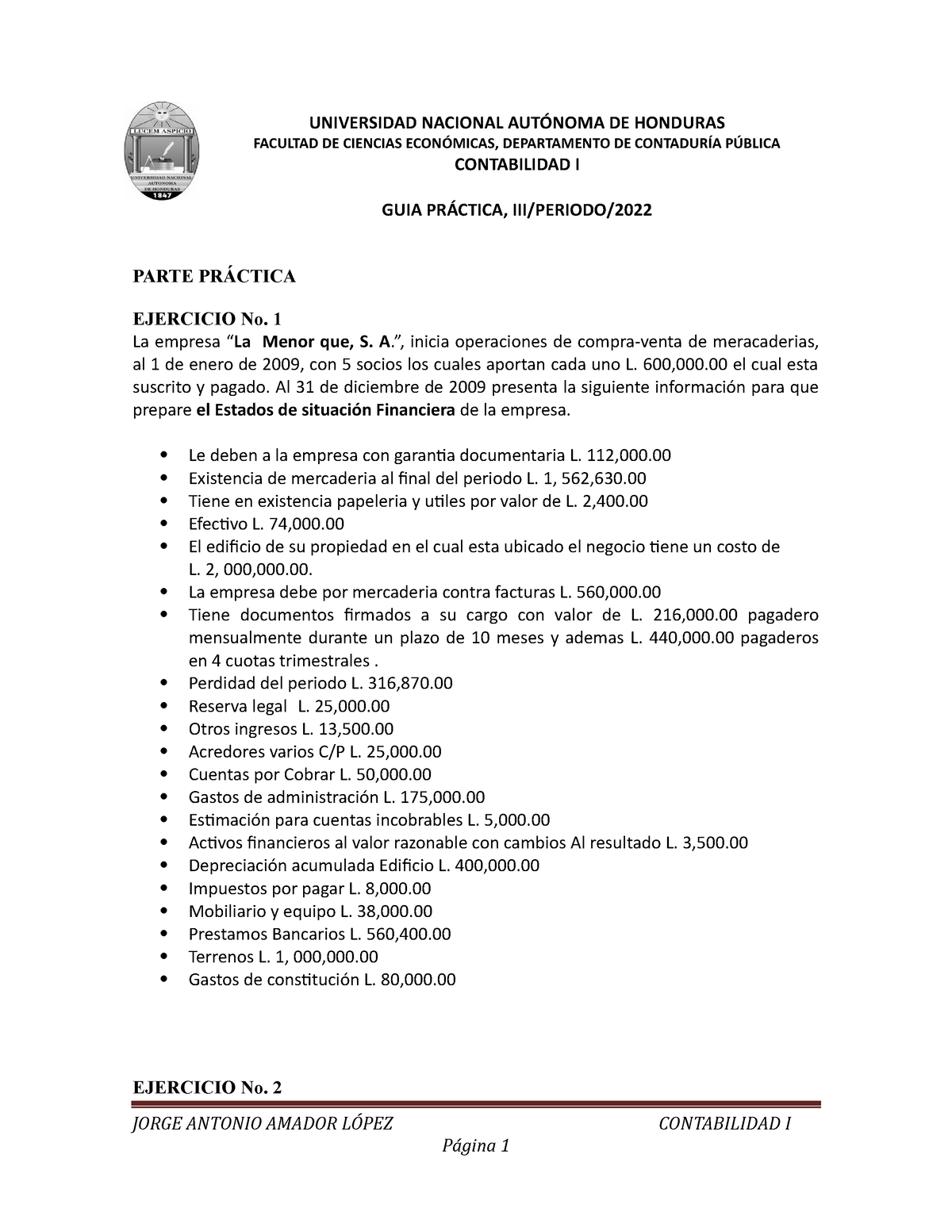 GUIA I Primer Parcial 2022 - UNIVERSIDAD NACIONAL AUTÓNOMA DE HONDURAS ...