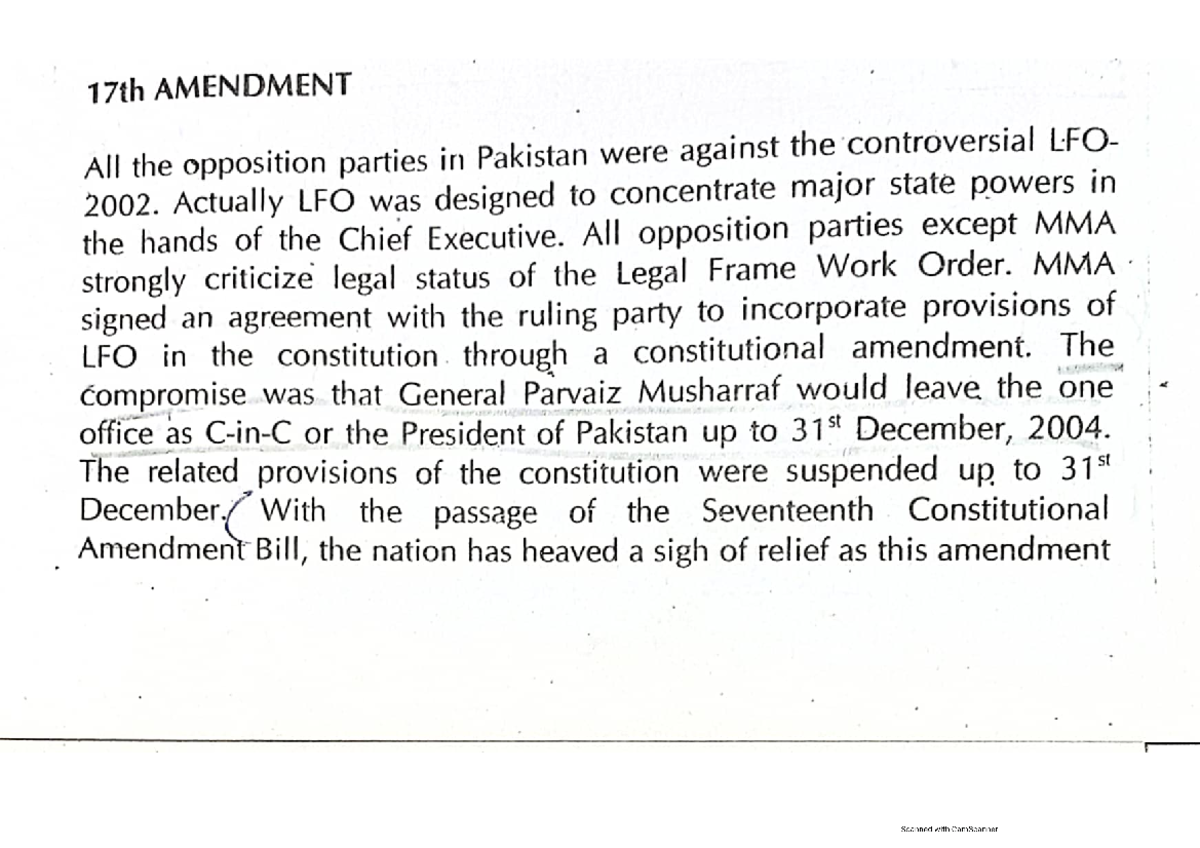 1 7th Amendment - Pakistan Affairs - Studocu