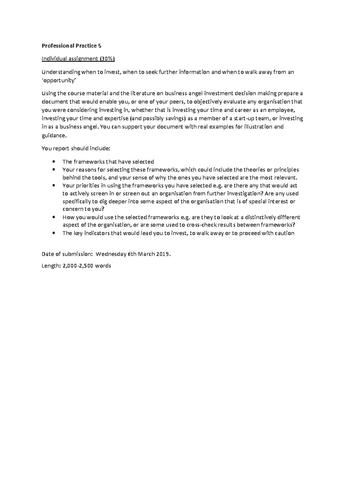 PP5 Individual Assignment 18-19 - Professional Practice 5 Individual ...