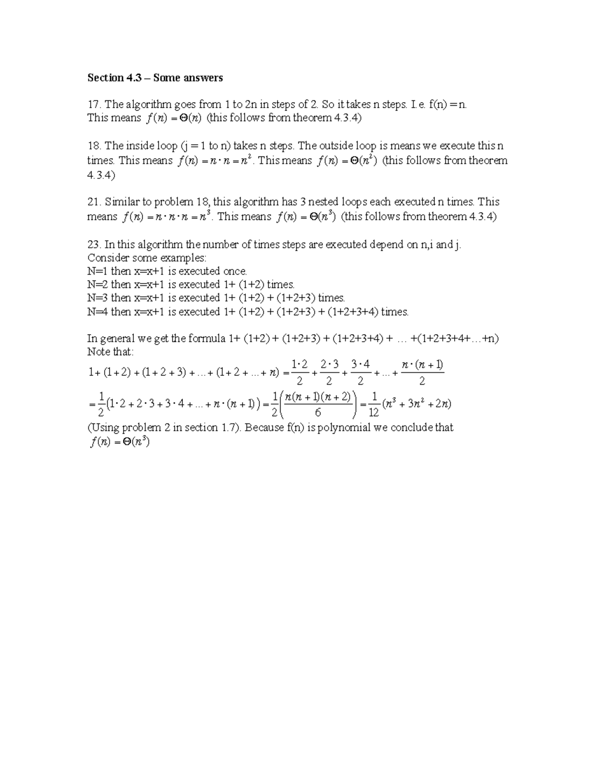 Section 4-3 - practice - Section 4 – Some answers The algorithm goes ...