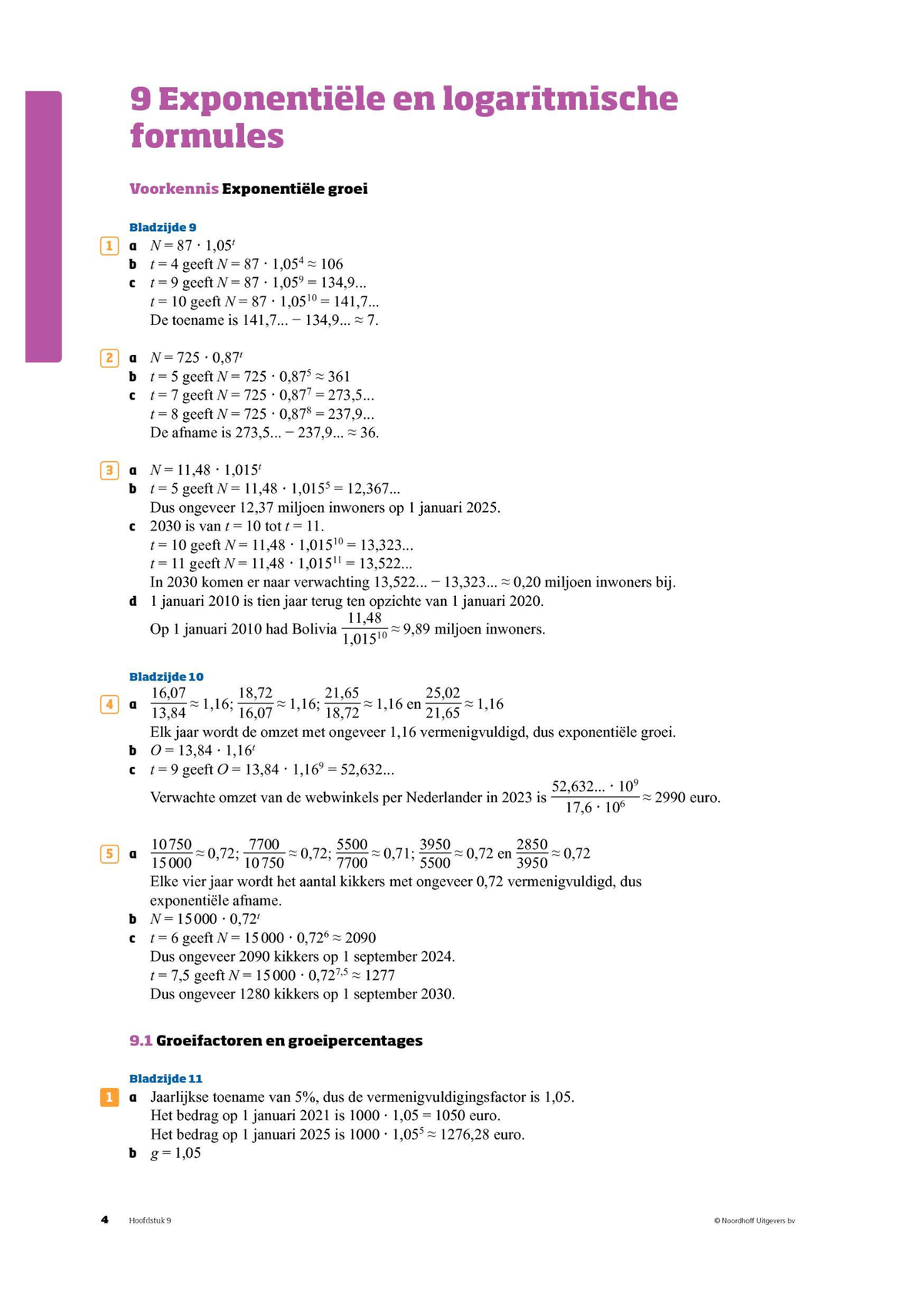 Uitwerkingen H9 Hwis B (12e Ed) - Wiskunde B - Studeersnel