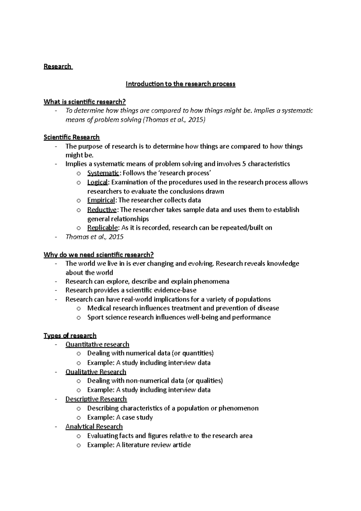 Research - Lecture 1 - Introduction to the research process - Research ...