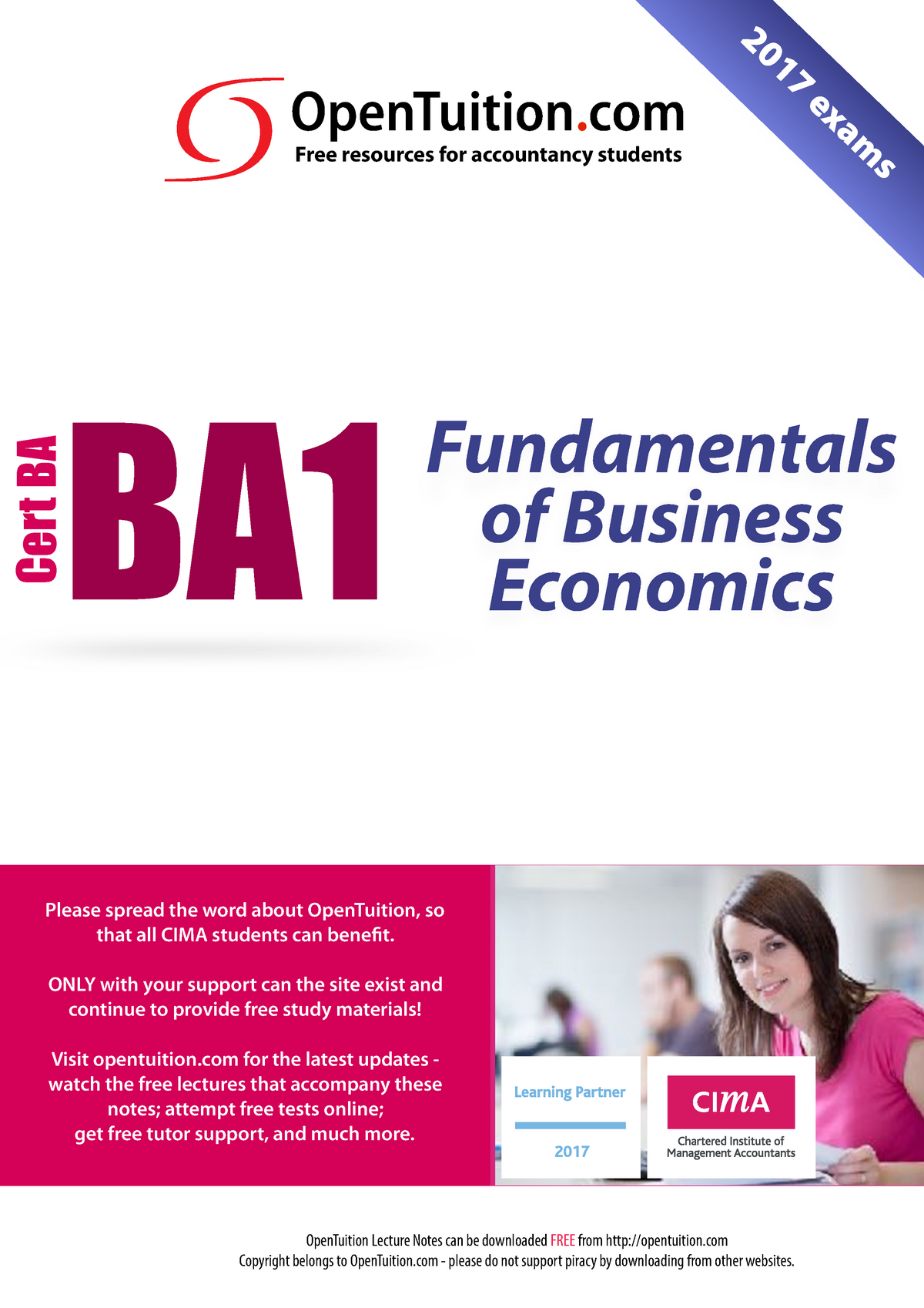 CIMA BA1 2017 Notes - OpenTuition Lecture Notes Can Be Downloaded FREE ...