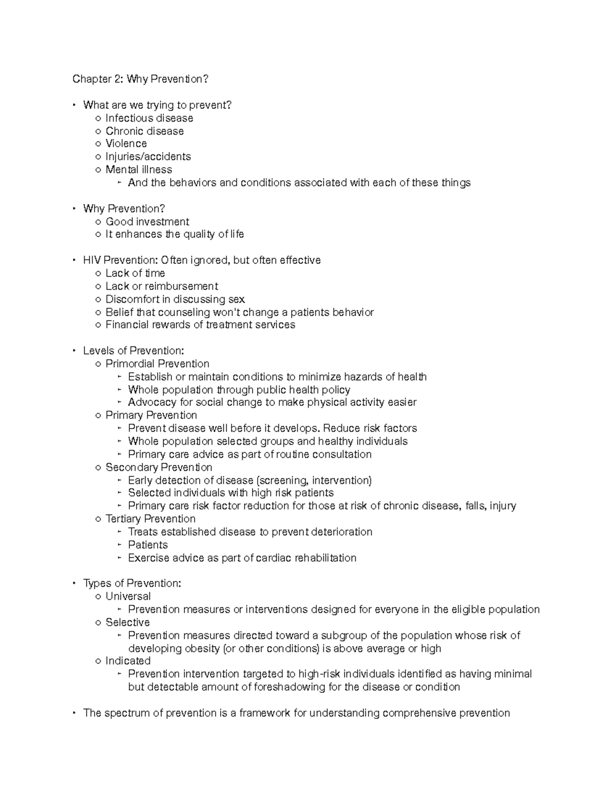 Prevention Methods - Chapter 2: Why Prevention? What are we trying to ...