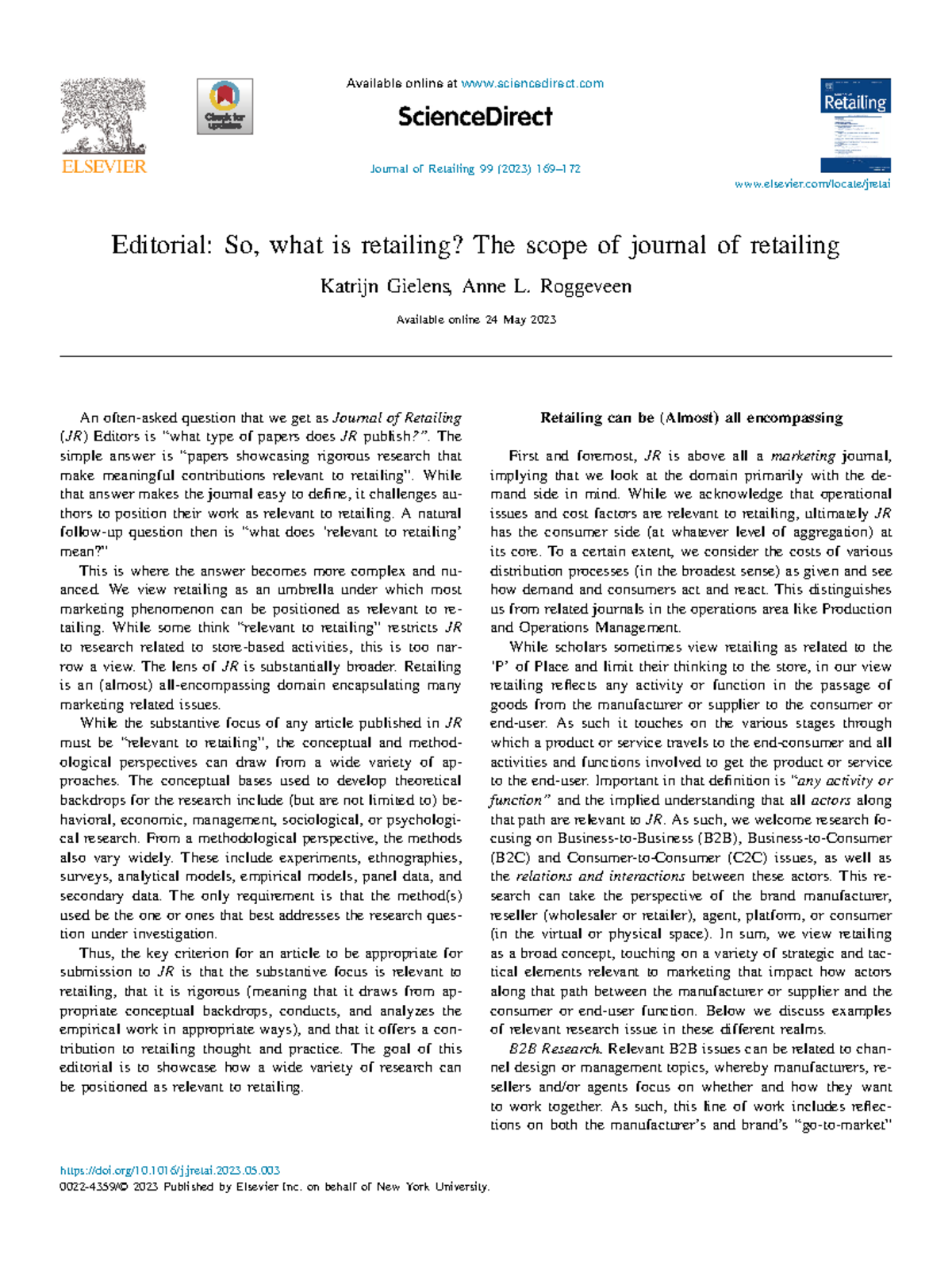 Editorial-So-what-is-retailing-The-scope-of-journal 2023 Journal-of ...