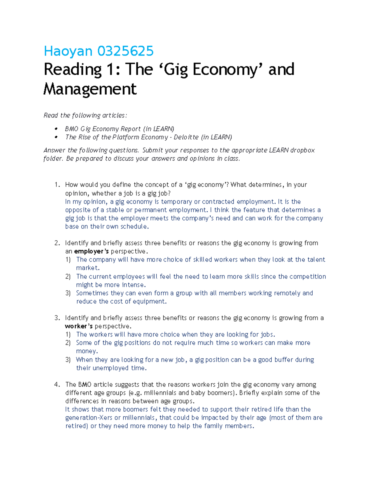 gig economy assignment