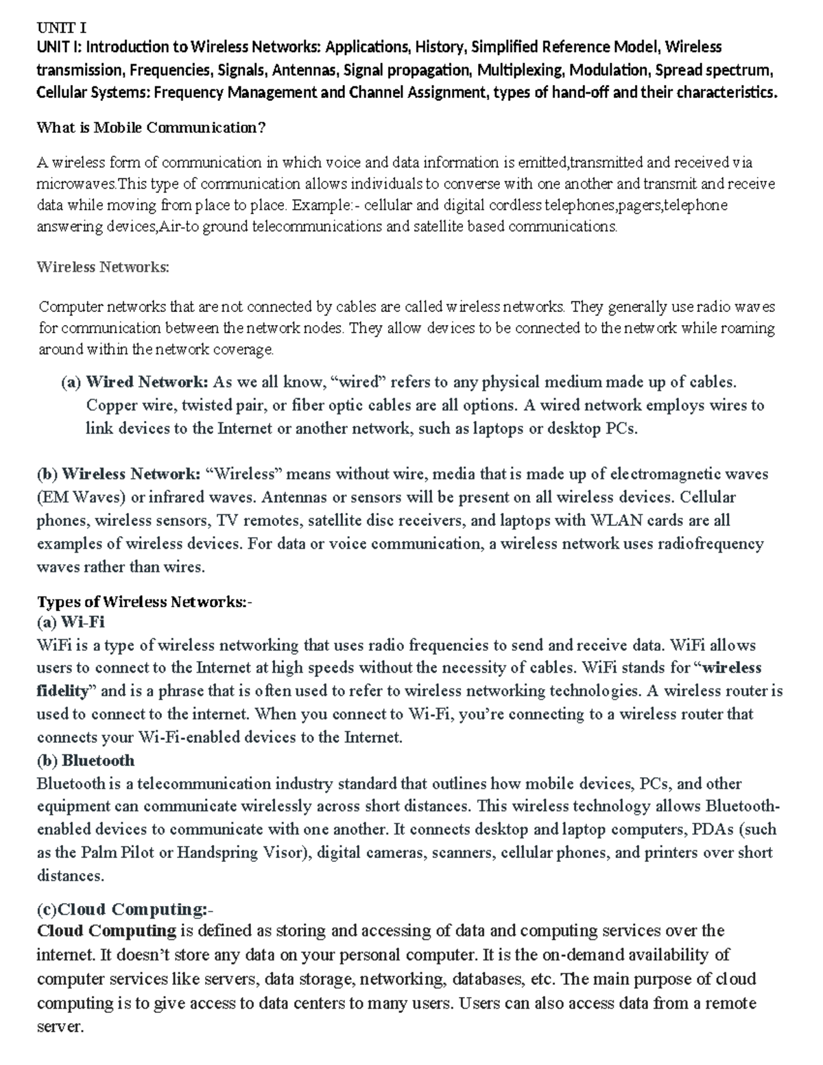 MC UNIT I Present sylbs Follow the notes UNIT I