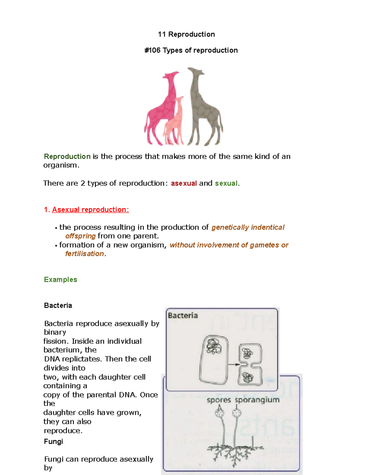 Unit 11 - Reproduction - Biology Notes - 11 Reproduction #106 Types of ...