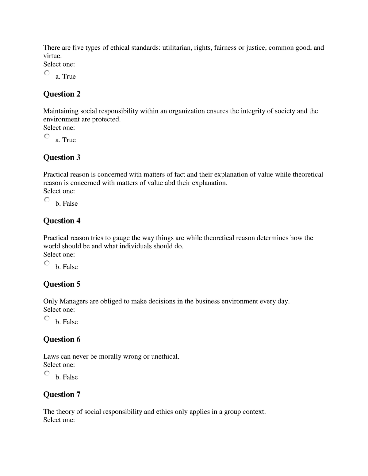 Types Of Ethical Standards